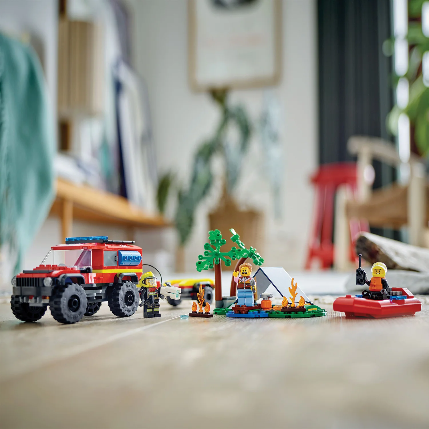 LEGO® City 4x4 Fire Truck with Rescue Boat - Image 5