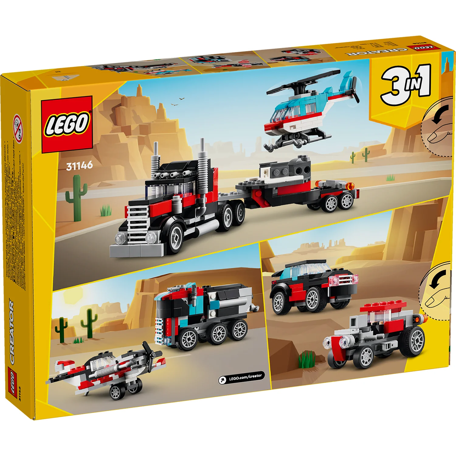 LEGO® Creator 3-in-1 Flatbed Truck with Helicopter - Image 10