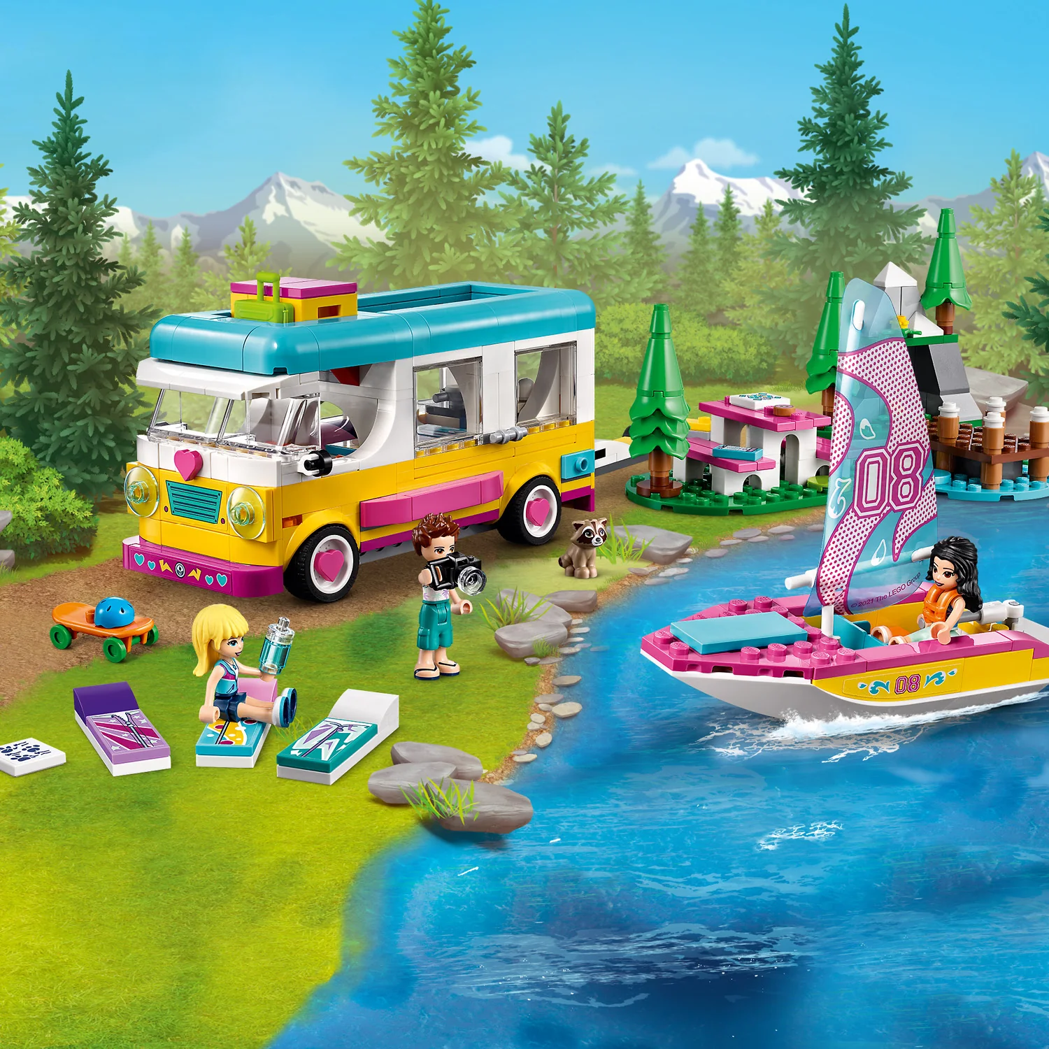 LEGO® Friends™ Forest Camper Van and Sailboat - Image 11