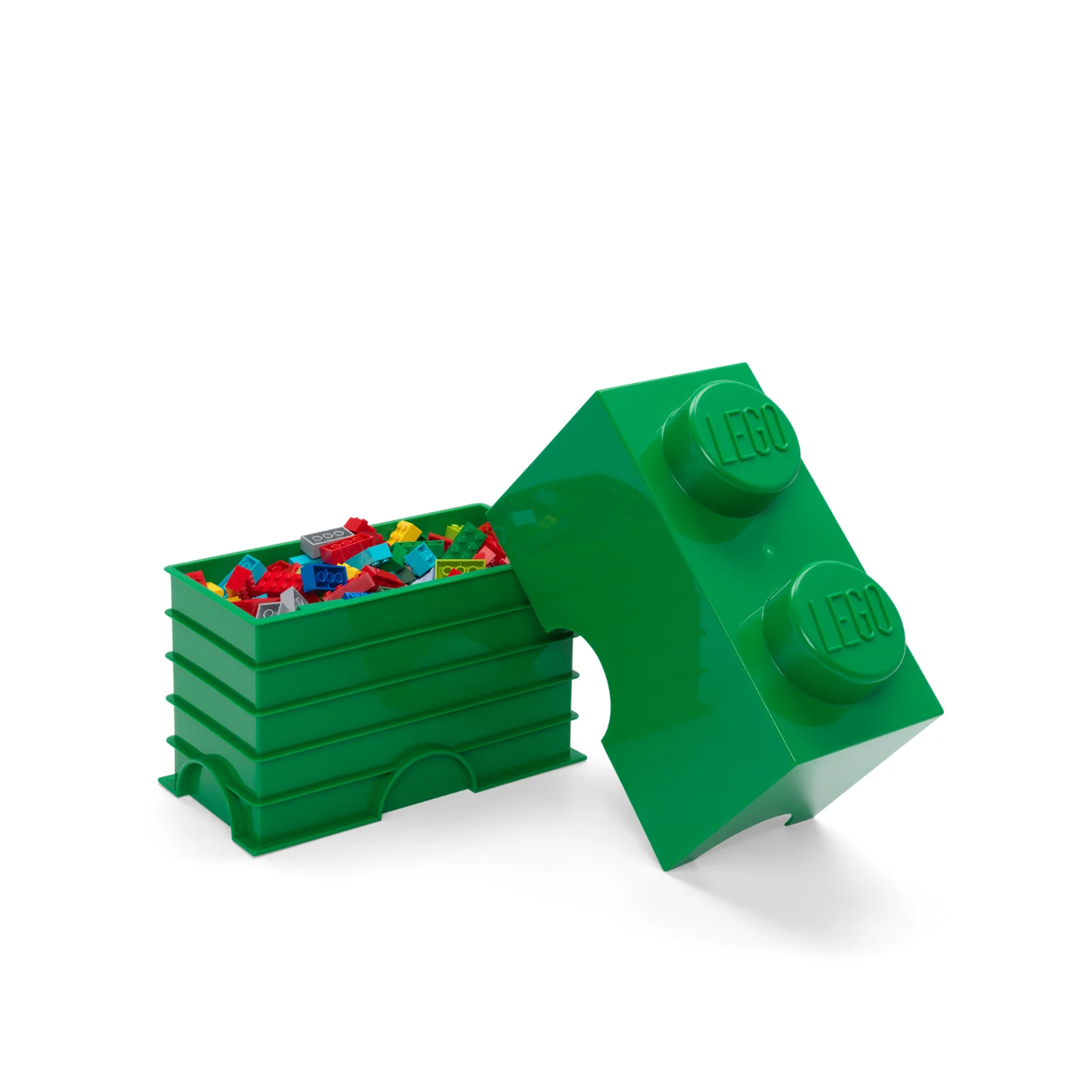 LEGO Storage Brick 2 Stud - Dark Green - Image 3
